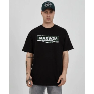 Erkek Kısa Kol Yazlık Tişört Bisiklet Yaka Baskılı Oversize T-Shirt - Siyah