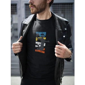 Erkek Özel Baskılı Modern Fit %100 Pamuk Bisiklet Yaka T-Shirt
