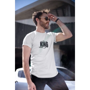 Erkek Özel Baskılı Modern Fit %100 Pamuk Bisiklet Yaka T-Shirt