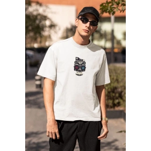 ERKEK Özel Baskılı Modern Fit %100 Pamuk Bisiklet Yaka T-Shirt