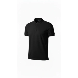 Erkek Polo Yaka Düğmeli Pike Kumaş Tişört Regular Fit Kısa Kol T-Shirt - Siyah