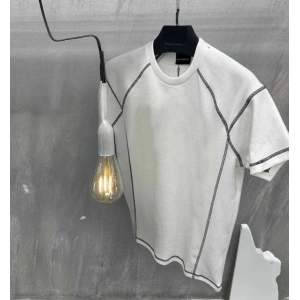 Erkek Tişört Karoyaka Dikişli Oversize T-Shirt - Beyaz