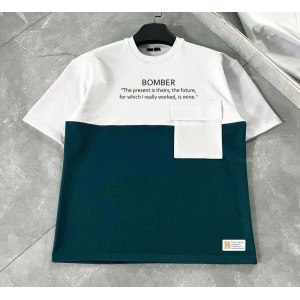 ERKEK Tişört Torba Cepli Parçalı Kısa Kol T-Shirt - Lacivert
