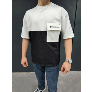 ERKEK Tişört Torba Cepli Parçalı Kısa Kol T-Shirt - Siyah