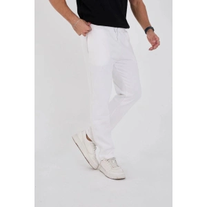 Erkek Üç İplik Basic Eşofman Pantolon - Beyaz