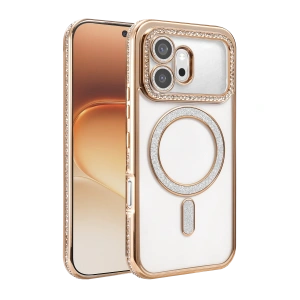 Huawei Honor 600 Joke Simli Magneticsafe Kılıf - Gold