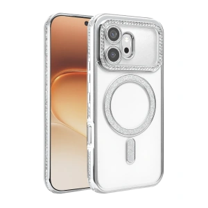Huawei Honor 600 Joke Simli Magneticsafe Kılıf - Gümüş