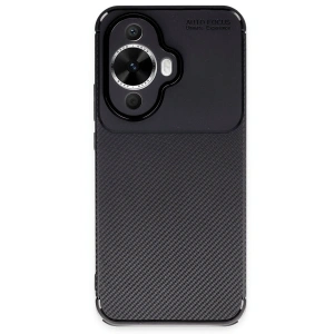 Huawei Nova 12s Kılıf Auto Focus Karbon Kapak - Siyah
