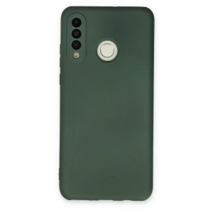 Huawei P30 Lite Kılıf Nano İçi Kadife Silikon - Koyu Yeşil