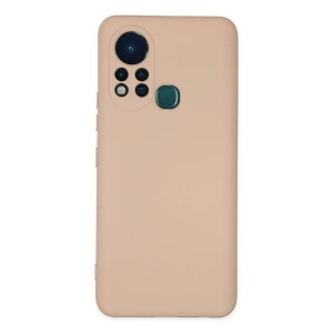 İnfinix Hot 11s Kılıf Nano İçi Kadife Silikon - Pudra