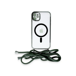 İphone 11 Kılıf Divo Lazer Askılı Magsafe Kapak - Koyu Yeşil