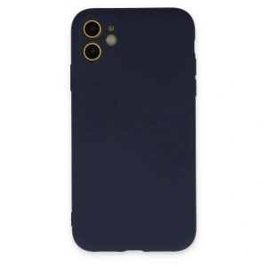 İphone 11 Kılıf Nano İçi Kadife Silikon - Lacivert