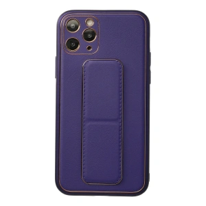 İphone 11 Pro Kılıf Coco Deri Standlı Kapak - Mor