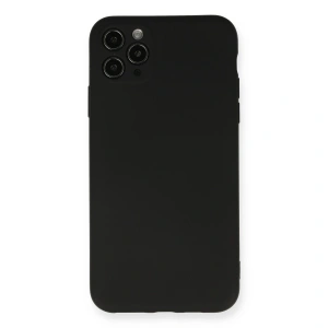 İphone 11 Pro Max Kılıf Nano İçi Kadife Silikon - Siyah