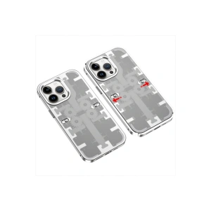 İphone 13 Pro Kılıf Mekanik Bumper Kapak - Gümüş