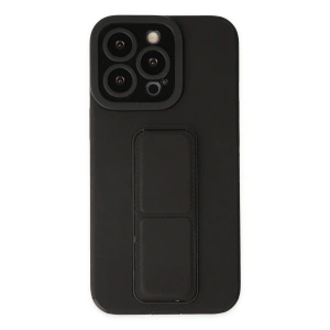 İphone 14 Pro Kılıf Mega Standlı Silikon - Siyah