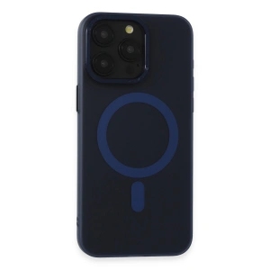 İphone 15 Pro Max Kılıf Lodos Magneticsafe Mat Kapak - Mavi