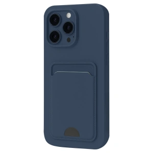 İphone 16 Plus Kılıf Kelvin Kartvizitli Silikon - Lacivert