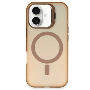 İphone 16 Plus Kılıf Primera Magsafe Standlı Kapak - Gold