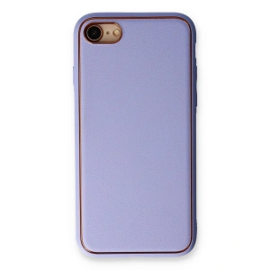 İphone 7 Kılıf Coco Deri Silikon Kapak - Açık Lila