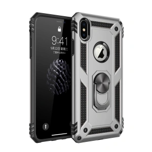 İphone X Kılıf Sofya Yüzüklü Silikon Kapak - Gümüş