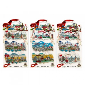 İstanbul Temalı Silikon Buzdolapı Süsü Magnet 3Lü Set