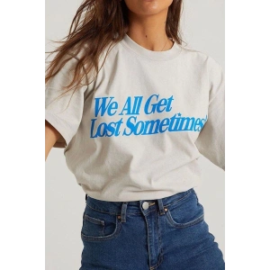 Kadın Baskılı Oversize kısa kol T-Shirt - Beyaz