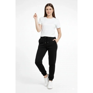 Kadın Jogger Eşofman Altı , Cepli, Paça Lastilkl ,Spor Pantolon - Siyah