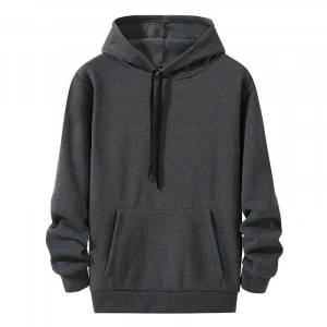 Kadın Kapüşonlu Kanguru Cepli 3 İplik Pamuklu Oversize Hoodie Sweatshirt - Füme