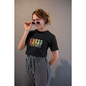 Kadın Özel Baskılı Modern Fit %100 Pamuk Bisiklet Yaka T-Shirt