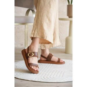 Kadın Taba 2cm Topuk Boyu Yazlık Rahat Sandalet TR27MY05B