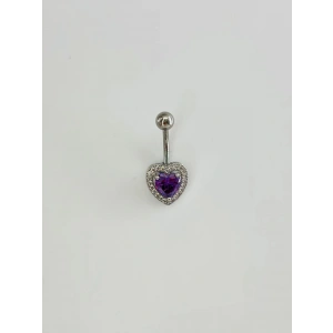 Kalp Detaylı Göbek Piercing