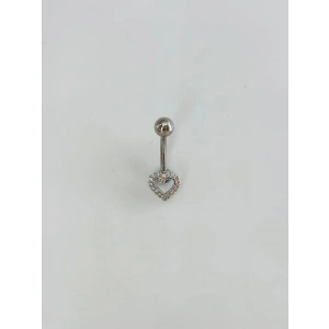 Kalp Detaylı Göbek Piercing