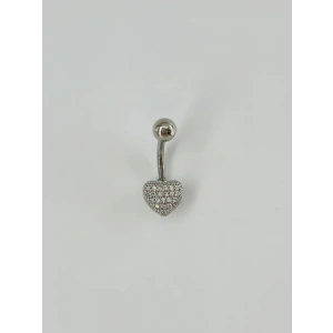 Kalp Detaylı Göbek Piercing