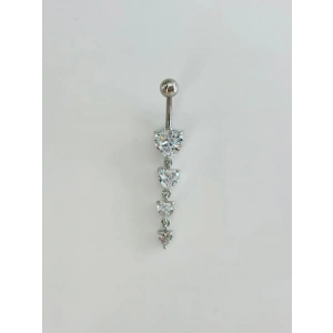 Kalp Detaylı Sallantılı Göbek Piercing