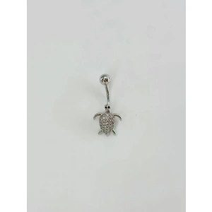 Kaplumbağa Detaylı Göbek Piercing