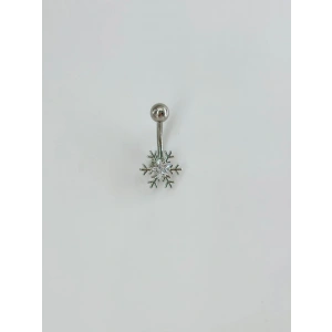 Kar Tanesi Detaylı Göbek Piercing