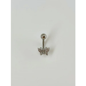 Kelebek Detaylı Göbek Piercing