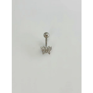 Kelebek Detaylı Göbek Piercing