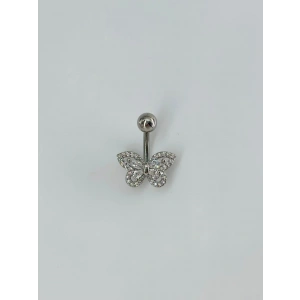 Kelebek Detaylı Göbek Piercing
