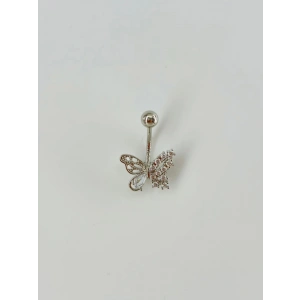 Kelebek Detaylı Göbek Piercing