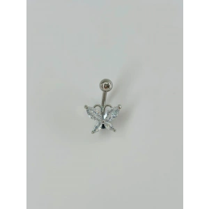 Kelebek Detaylı Göbek Piercing