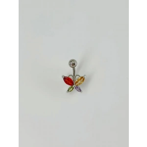 Kelebek Detaylı Göbek Piercing
