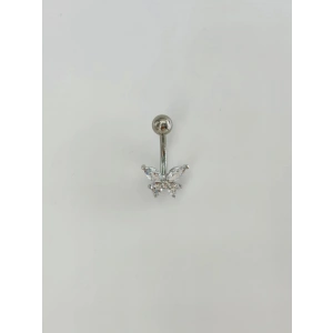 Kelebek Detaylı Göbek Piercing