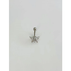 Kelebek Detaylı Göbek Piercing