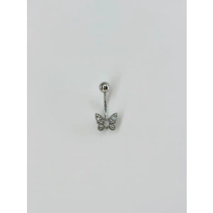 Kelebek Detaylı Göbek Piercing