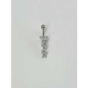 Kelebek Detaylı Sallantılı Göbek Piercing