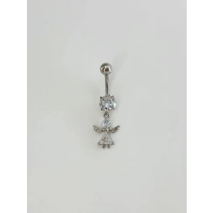 Koruyucu Melek Detaylı Göbek Piercing