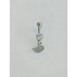 Kuğu Detaylı Göbek Piercing