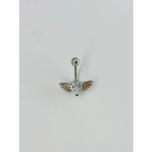 Melek Kanatlı Kalp Detaylı Göbek Piercing
